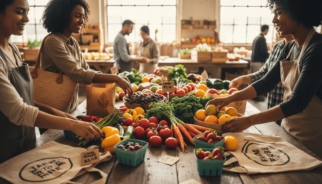 Vendor and customer connecting over artisan products at market